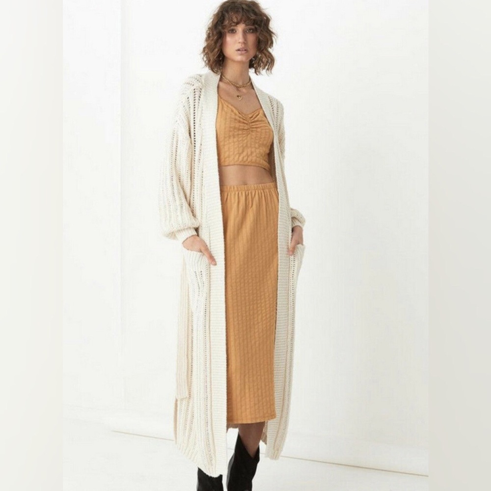 Spell Heather Long Knit Cardigan Size S